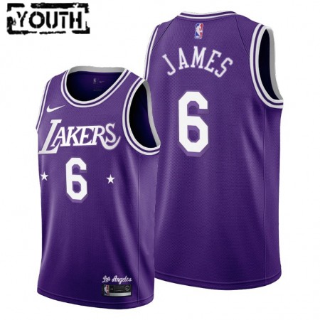Maillot Basket Los Angeles Lakers LeBron James 6 Nike 2021-22 City Edition Throwback 60s Swingman - Enfant